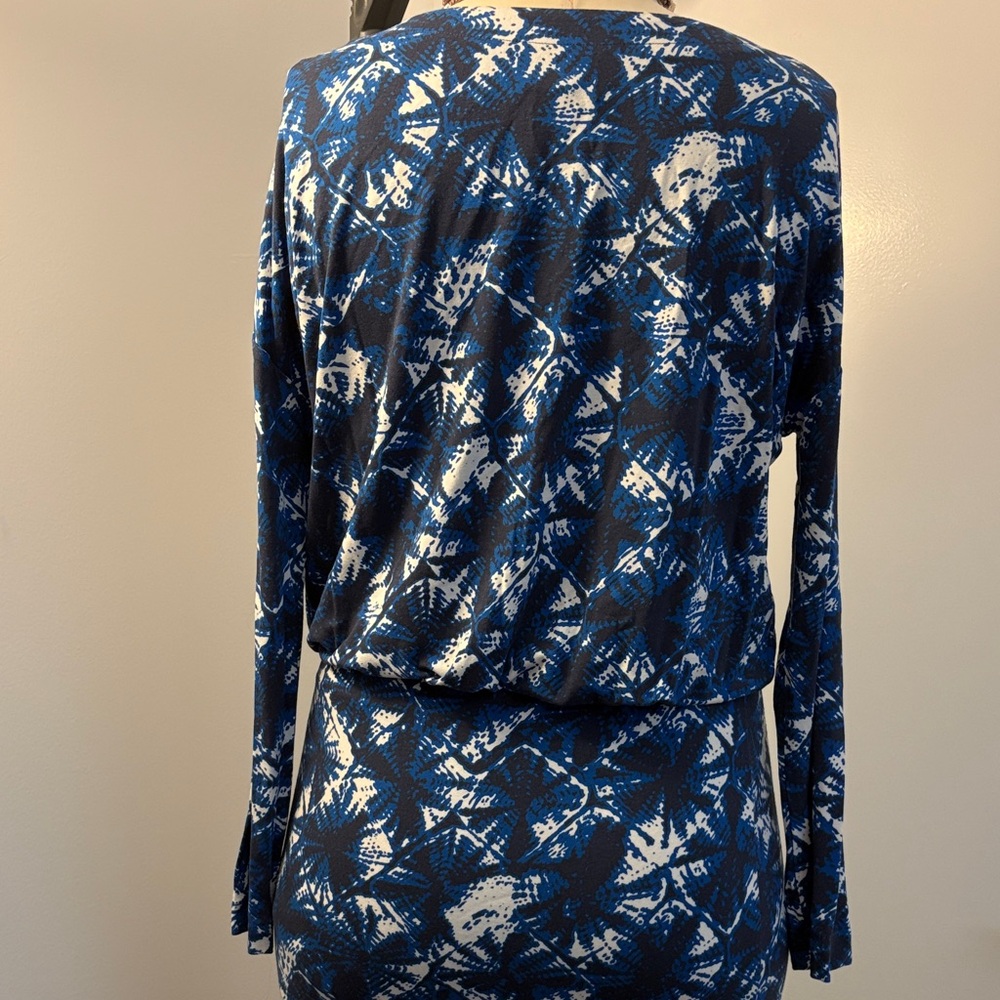 Blue Patterned Mini Dress - Picture 7 of 10